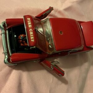 1955 Chevrolet Chevy BelAir Fire Chief Car, red with Fire Chief emblem.